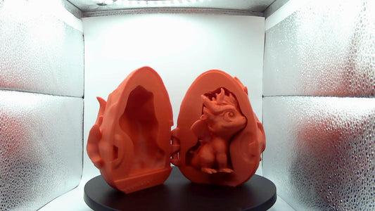 3D Printed Dragon Egg W/Baby Dragon